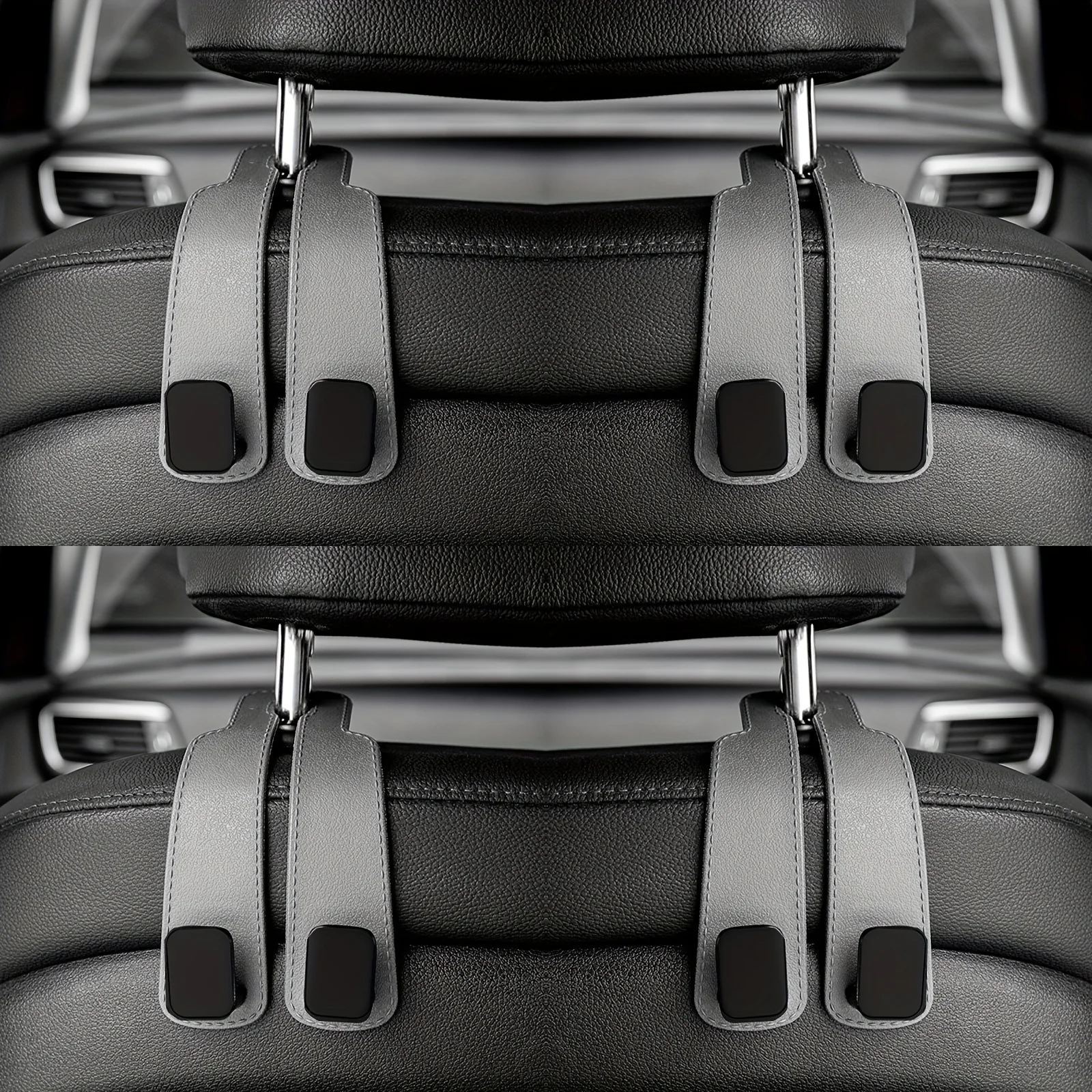 Multifunktionale Auto-Kopfstützenhaken Langlebiger Fahrzeug-Rücksitzhaken zur Organisation und Befestigung von Taschen, Geldbörsen und persönlichen Gegenständen – Detail 6
