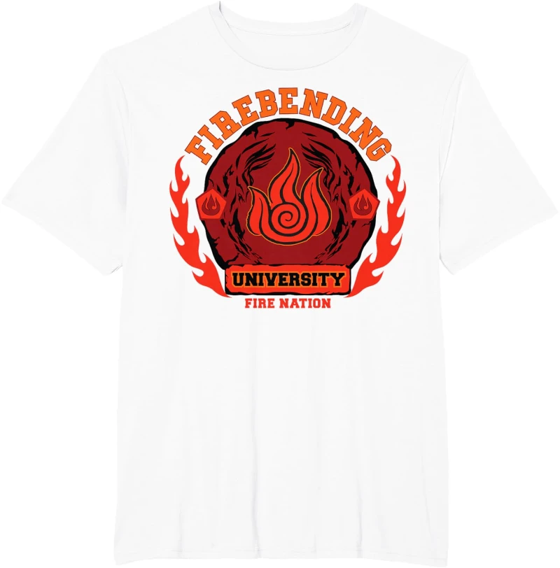 Fire Bending University Logo Fire Nation T-Shirt New Spring/Summer Arrivals Regular Fit Casual