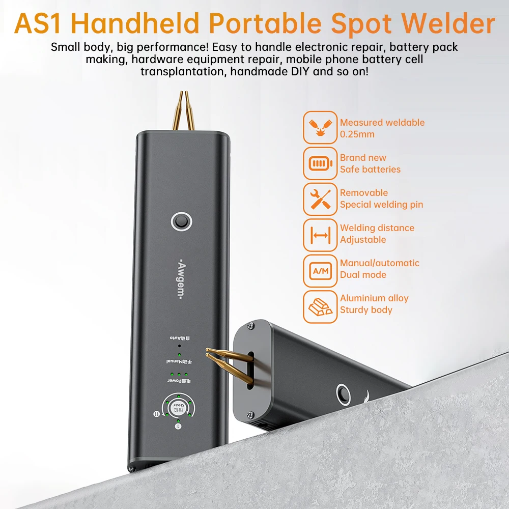 Portable Spot Welder 11 Gears Adjustable DIY Handheld Spot Welding Machine Energy Storage Spot Welding for 18650 Lithium Battery