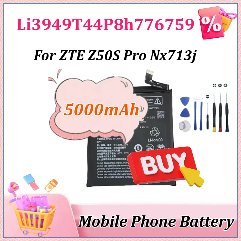 

New 5000mAh Li3949T44P8h776759 Mobile Phone Battery for ZTE Nubia Z50S Pro NX713J 1ICP6/68/74 Mobile Phone Batteries