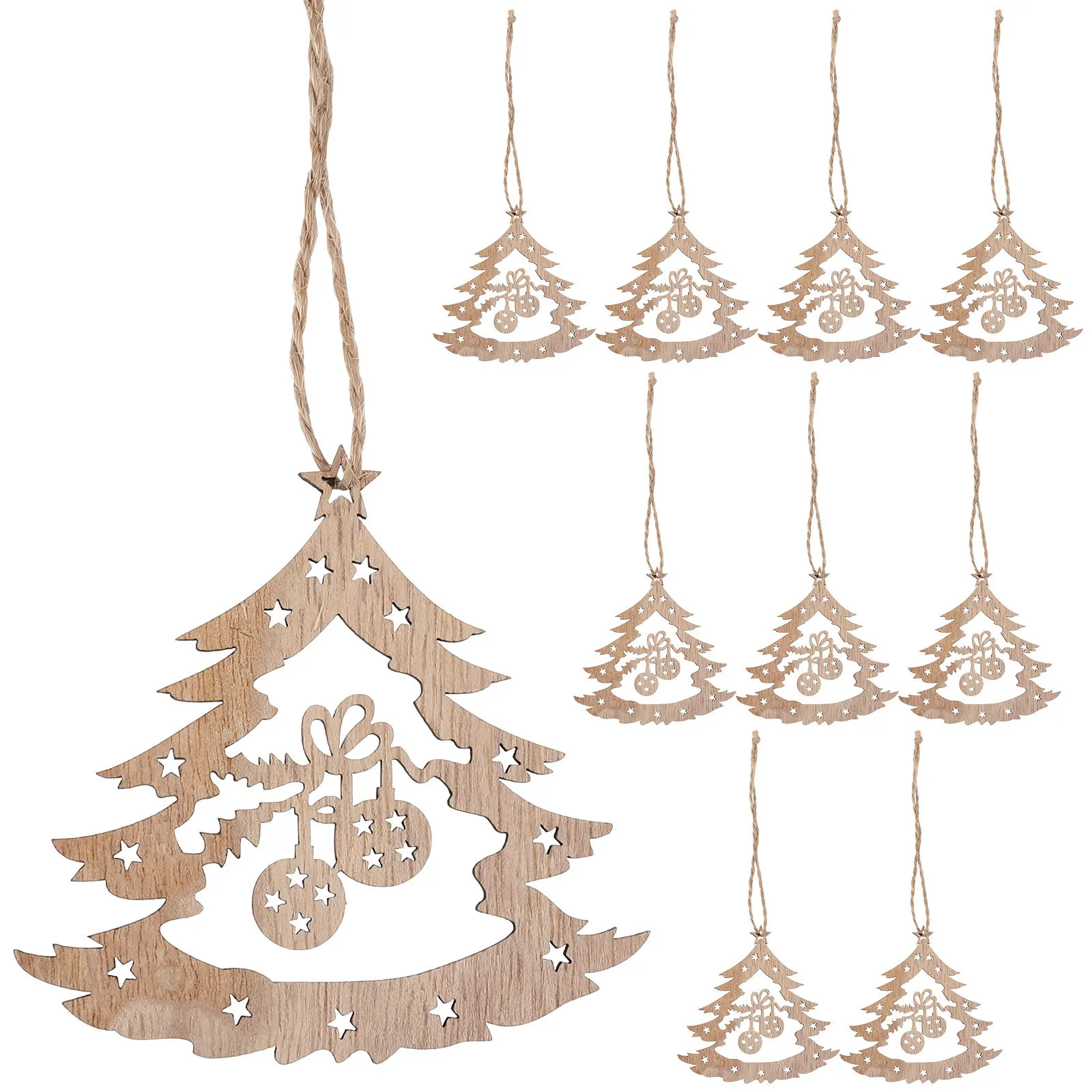 

1 set Blank Wooden Christmas Ornaments Diy Wood Slices For Xmas Tree Decor Handmade Painting Pendant Craft Holiday Party