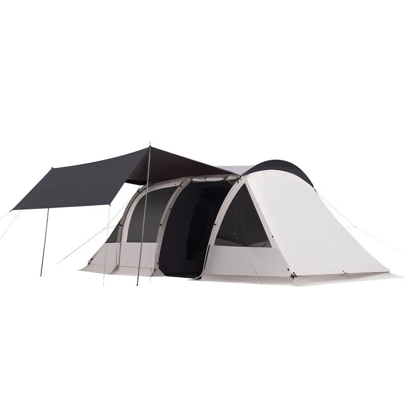 Tunnel tent outdoor camping overnight, one room and two halls thickened rainproof and windproof double-layer oversized camp tent