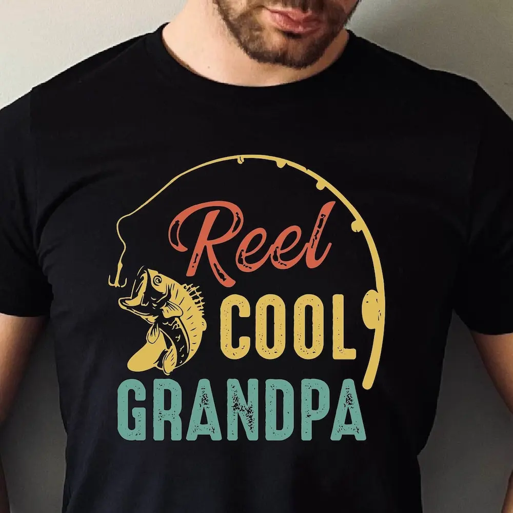 Reel Cool Grandpa T Shirt Fishing Father'S Day Lover Funny