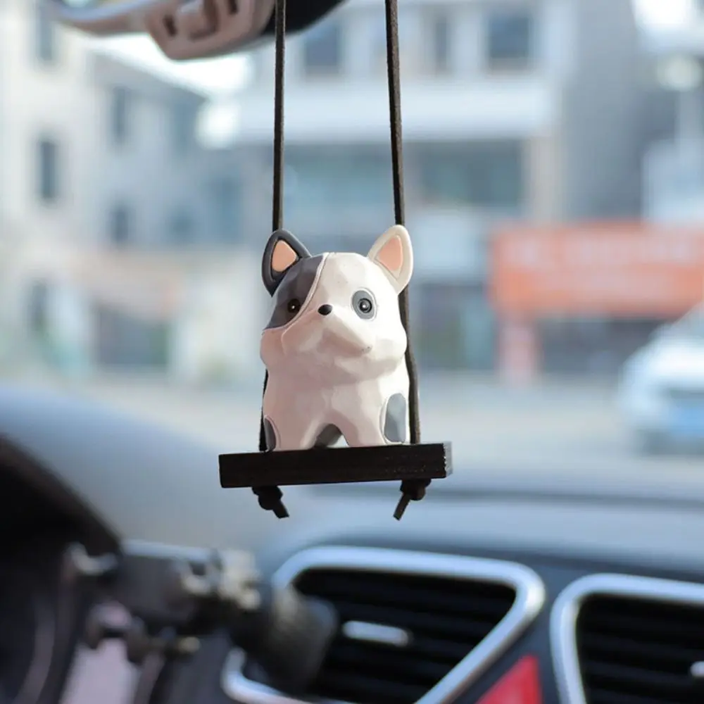 3D Houtsnijwerk Wind Hond Ornamenten Leuke Hars Auto Achteruitkijkspiegel Hanger Driedimensionale Cartoon