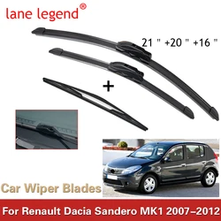 Car Wiper Front & Rear Wiper Blades Set Kit For Dacia Renault Sandero MK1 2007 - 2012 Windshield Windscreen Window 21