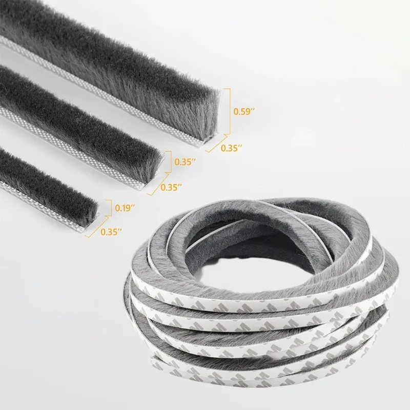 แปรงขัดสภาพอากาศ3/5/10ม. สำหรับประตูบานเลื่อนและหน้าต่างมีกาวในตัวกันเสียงไม่รั่วซึม