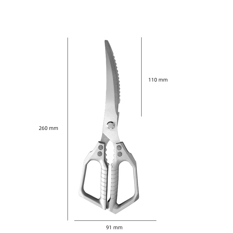Stainless Steel Kitchen Shears Multifunctional Poultry Scissors for fish filleting vegetable cutting and meat chopping—essential