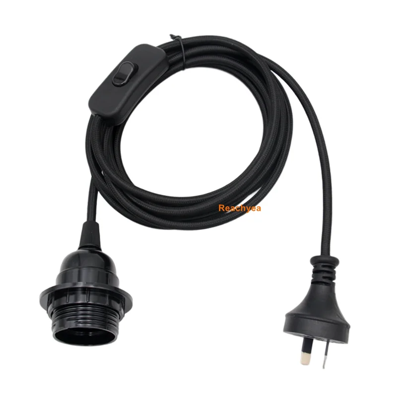 AC 240V au Stecker Netz kabel Stoff kabel mit Ein-Aus oder Dimmer E27 Sockel Lampen fassung Armaturen Schatten ring