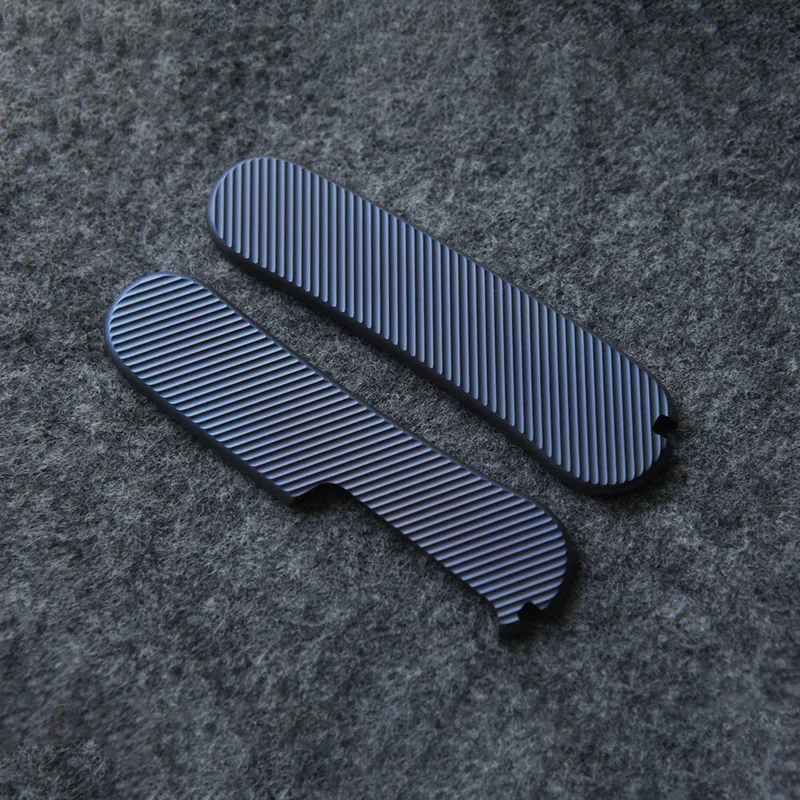 Imagem -04 - Faca Titanium Handle Patches Escalas para 85 mm Victorinox Delemont Facas do Exército Suíço para Pinças Palito Buraco Faça Você Mesmo Parte Par