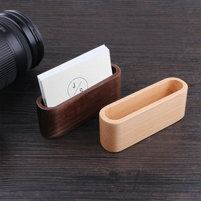 

Wooden Business Card Holders Note Holder Display Device Card Stand Holder Office Supplies Desk Stationery Accessories Organizer