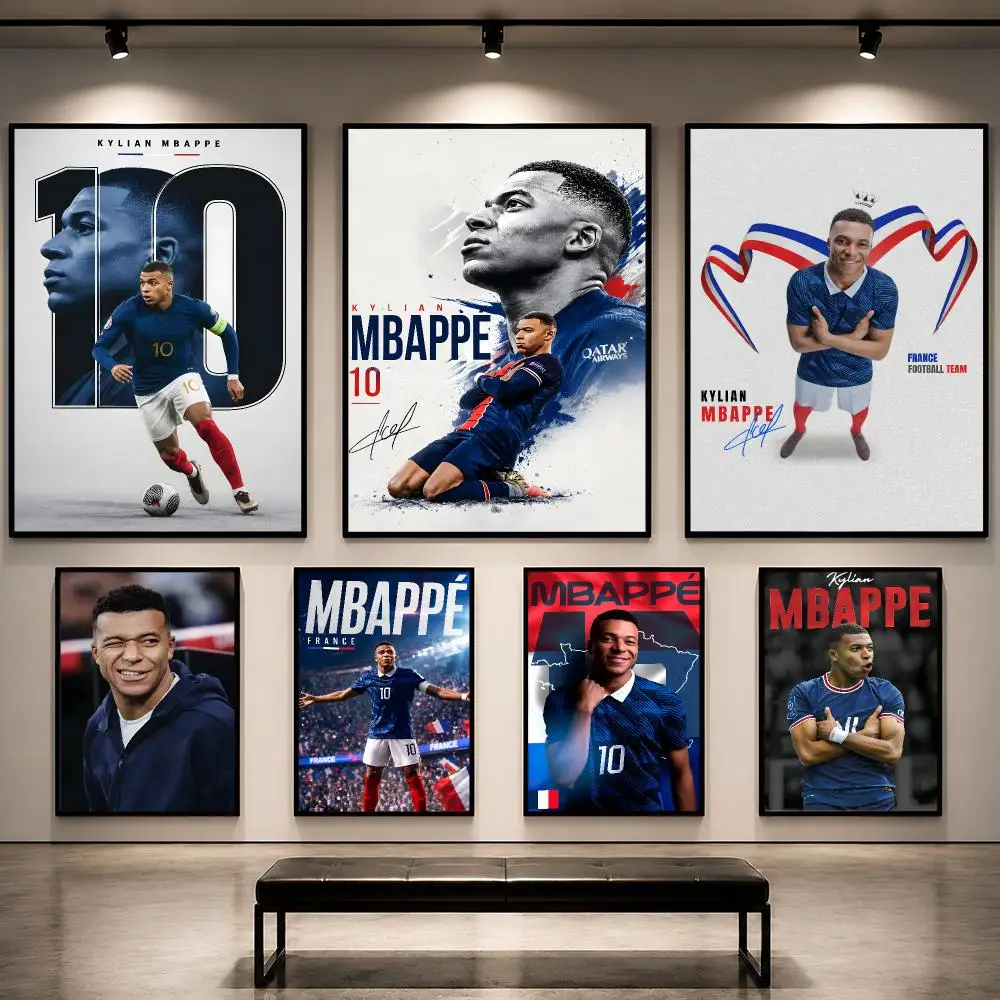 Footballer Kylian Mbappé Poster Pop Wall Art PP Decorative Water-Resistant Print Apartment Dorm Office Room Decor Gift