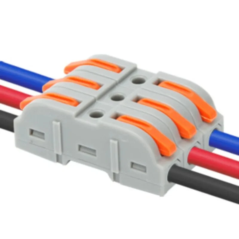 34/50/100pcs Lever Wiring Connector Fast Compact Splicing Electrical Connector  1 to 1 Inline Wire Connector Connect 28-12 AWG