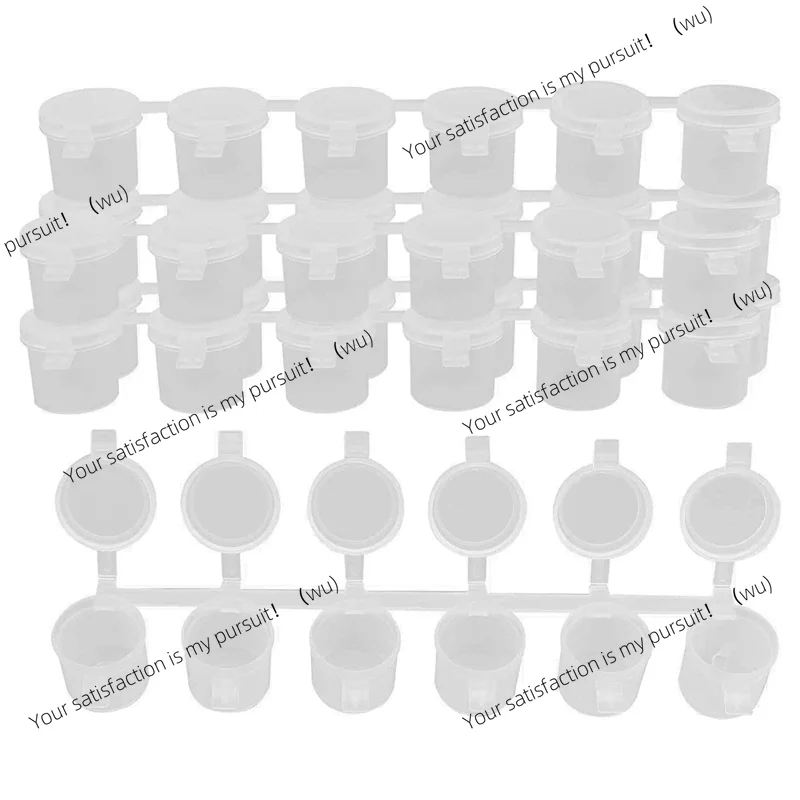 ZOCI-5 Strips 30 Pots Empty Paint Strips Paint Cup Pots, 10Ml/ 0.35Oz Mini Paint Pot Strips Clear Plastic Storage Containers