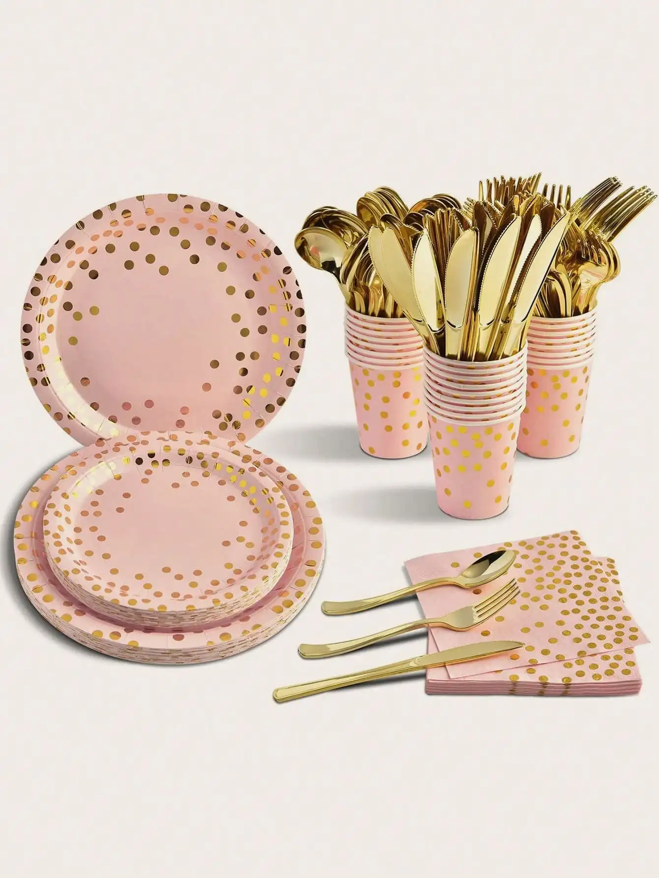 200PCS Disposable Paper Plates and Napkins Set – 9” & 7” Plates, Cups, Straws, Napkins ... - SKU DCS14304 - UGI Pack...