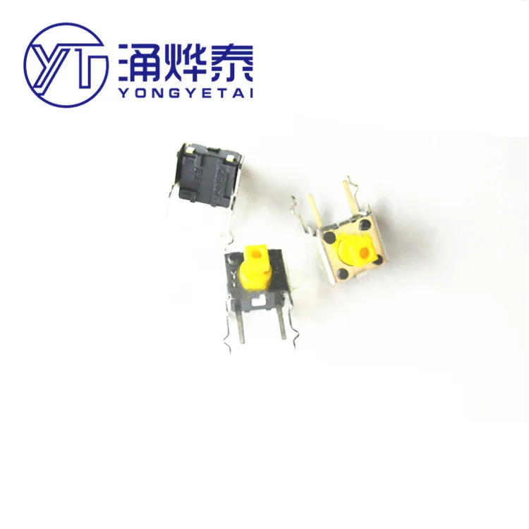 YYT 10PCS Side button with bracket 6*6*7.3MM yellow square button head light touch B3F-3152