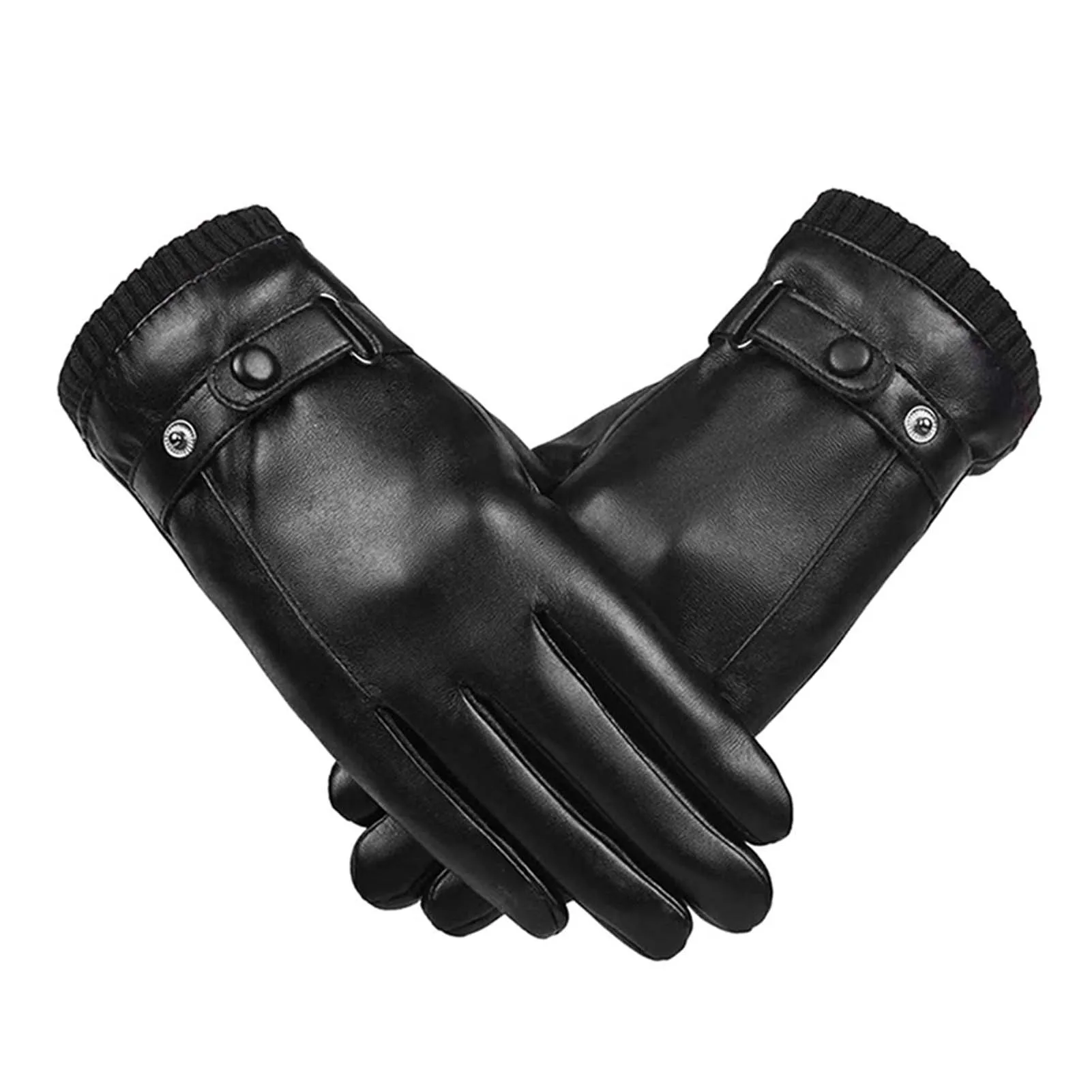 Men's Winter Thickened PU Gloves Comfortable and Breathable Waterproof Gloves for Men Riding Winter Accessories