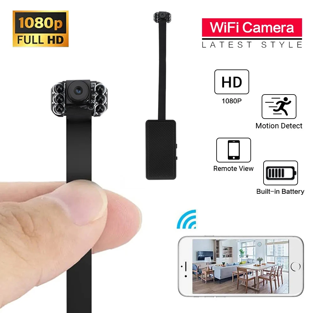 Imagem -03 - Câmera Wi-fi Faça Você Mesmo Portátil Mini Camara Wifi 4k Micro Camcorder P2p sem Fio Webcam Video Recorder Home Security Nanny Câmera