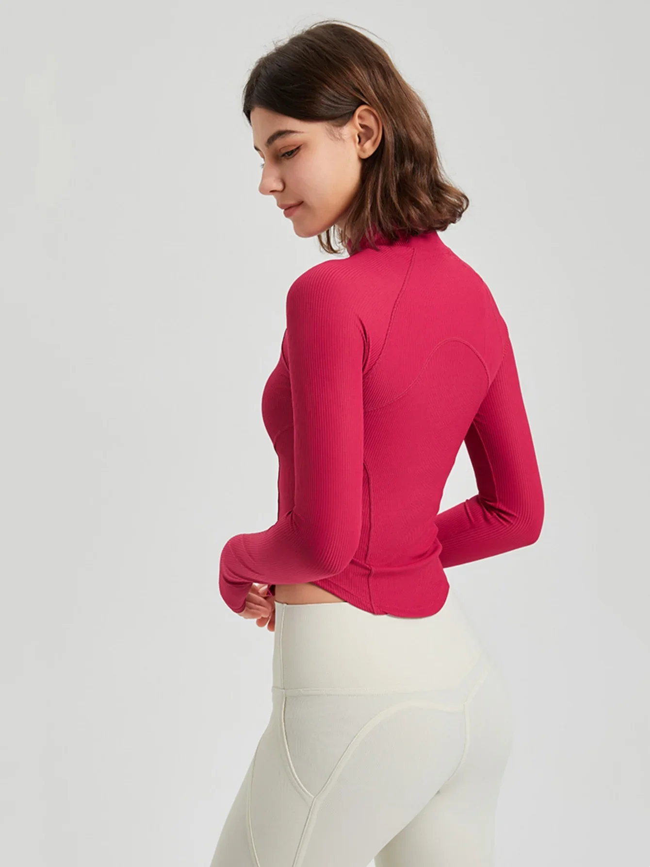 요가복, 여성 가을 겨울 스포츠 상의, 슬림핏 지퍼, 캐주얼 긴팔 재킷, 런닝 및 피트니스 의류