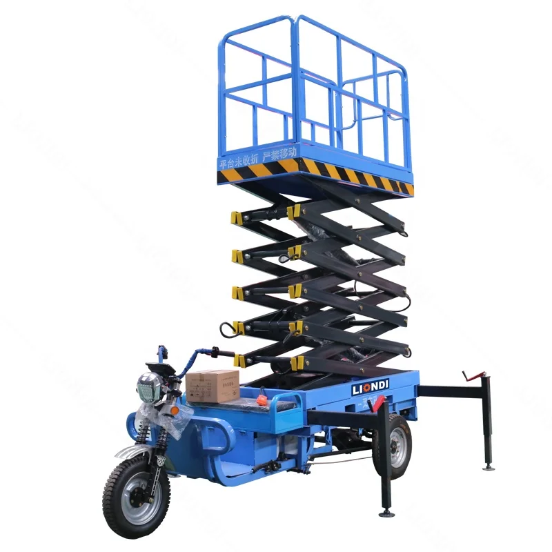 

Ultra-low Price Self-propelled Electric Three-wheeled Tricycle Scissor Fork Lift Hydraulic Motorcycle Lifting Platform
