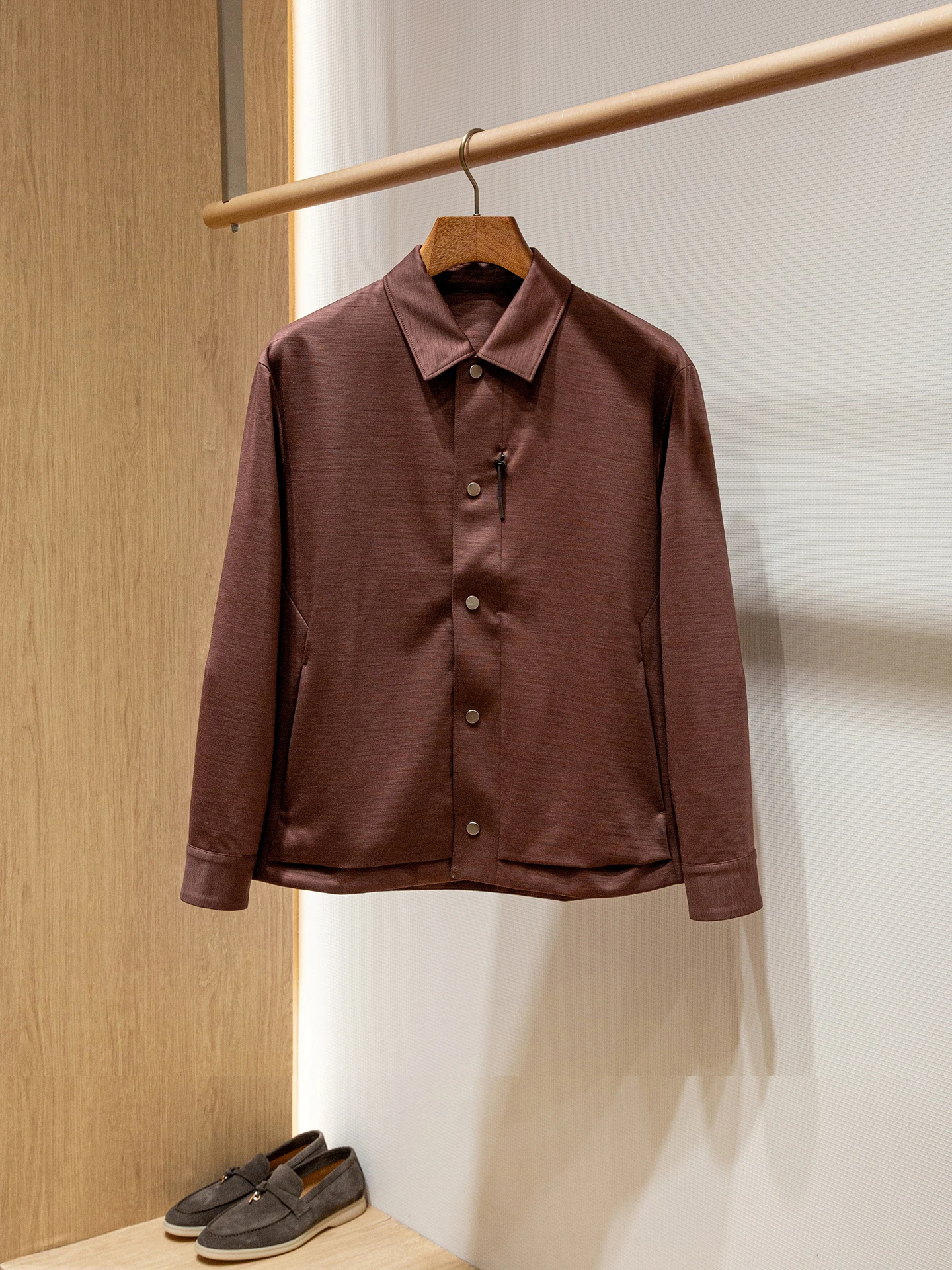 

Loose Fit irt Sle Jaet Men's Woolen Collared Coat Young Men's Faion Boom Solo Brand Regular Sve Long Sle