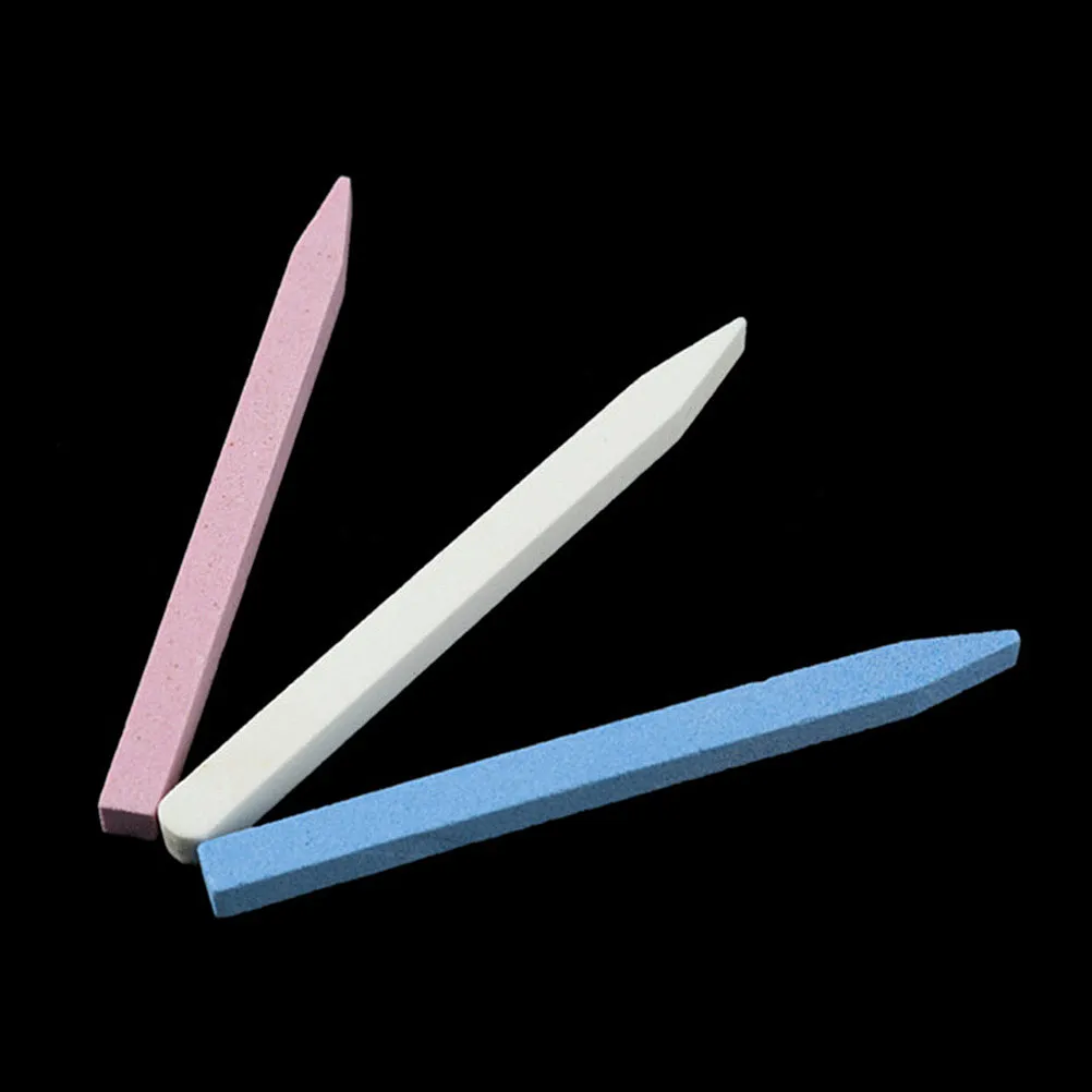 5pcs V-Shaped Nail Pumice Files for Natural, Acrylic, UV Gel Nails – Cuticle Removal & Stain Buffing
