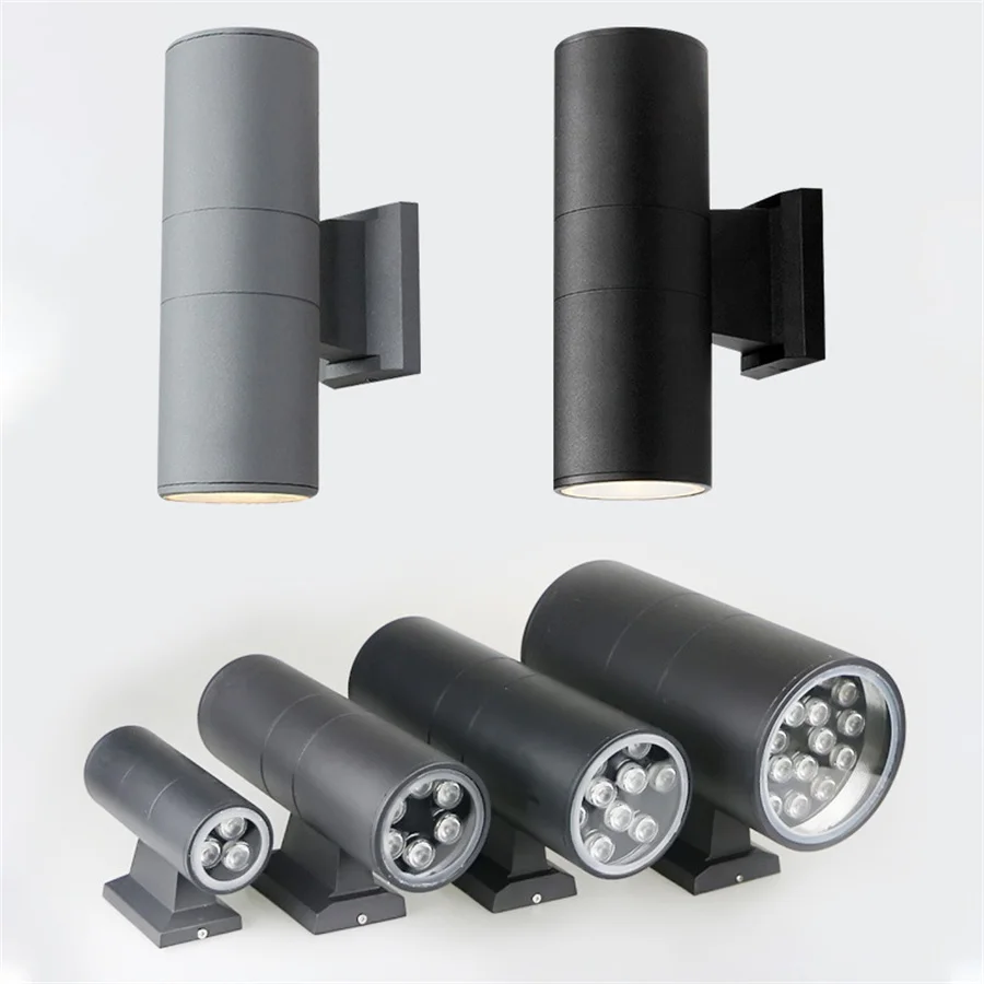 Cylinder Up Down Waterproof Wall Lamp 12W 18W Outdoor Garden Front Door Porch Light Balcony Villa Hotel Corridor Step Wall Light