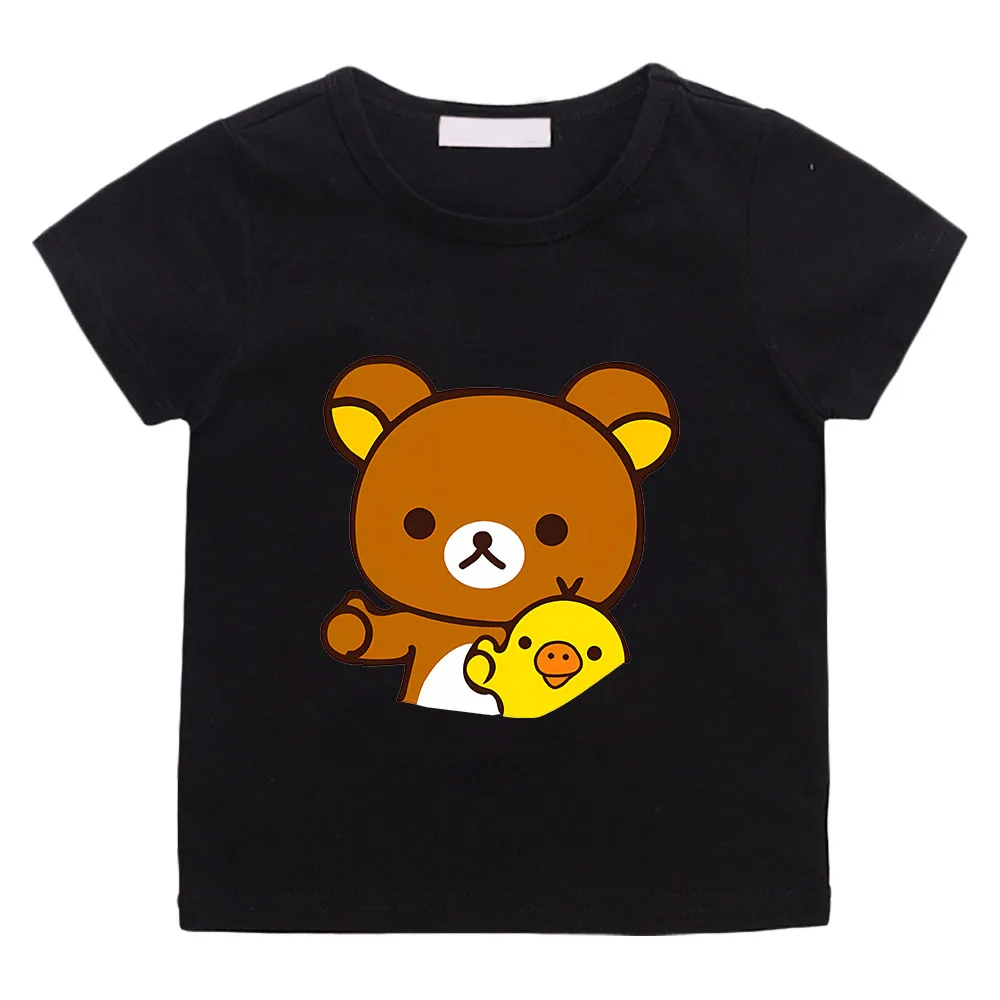 Rilakkuma cute Print Kids TShirt Short Sleeve O Neck Loose Women Tshirt Ladies Tee Shirt Tops Spring and Summer Clothes Vintage