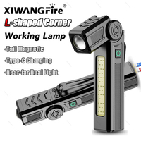 Rechargeable Camping LED Work Light COB Flashlight with Magnet and Pen Clip Waterproof 5 Lighting Modes Suitable for Night Work