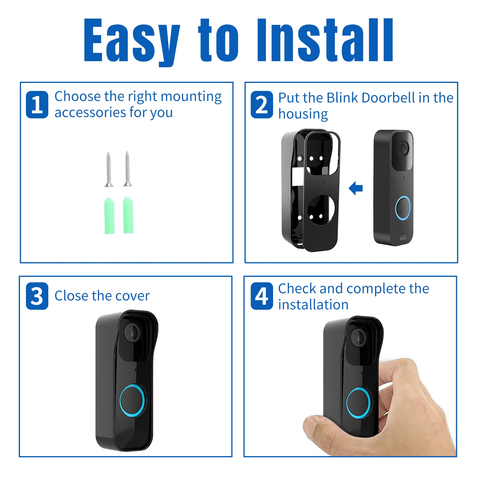 Blink Doorbell Protective Case Suitable For Blink Video Doorbell Waterproof Wall Mount Protective Shell For Blink Video Doorbell