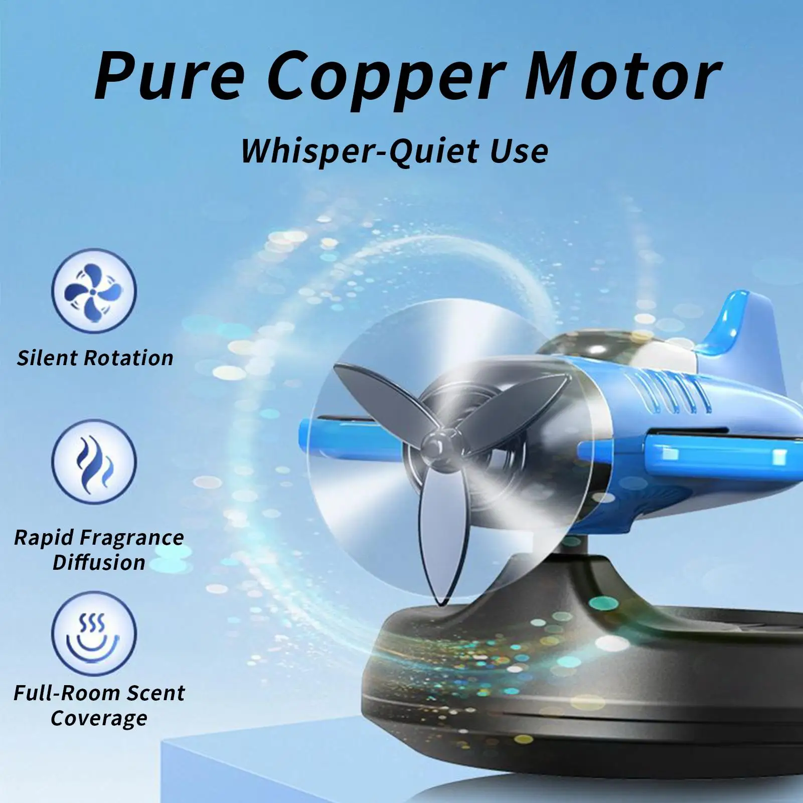 

Solar Powered Car Air Freshener, Rotating Aircraft Shape Aromatherapy Diffuser, Long-Lasting Automatic Scent For Car Truck SUV