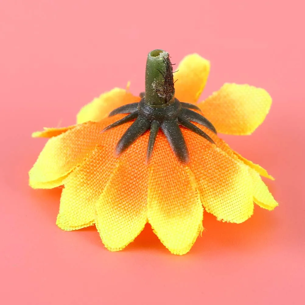 

200pcs Lifelike Plastic Sunflower Heads Realistic Wedding Party Home Decor Artificial Sunflower Long Lasting Easy Clean