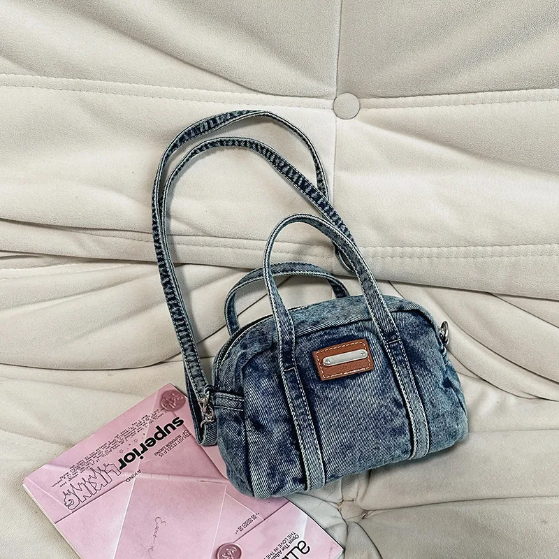 New Korean Style Mini Crossbody Bag Fashion Denim Shoulder Bag for