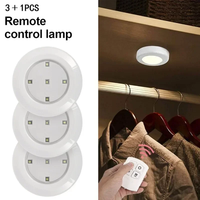 Imagem -03 - Super Brilhante sem Fio Led Luz Noturna com Controle Remoto Regulável sob as Luzes do Armário Armários Roupeiro Cozinha Quarto