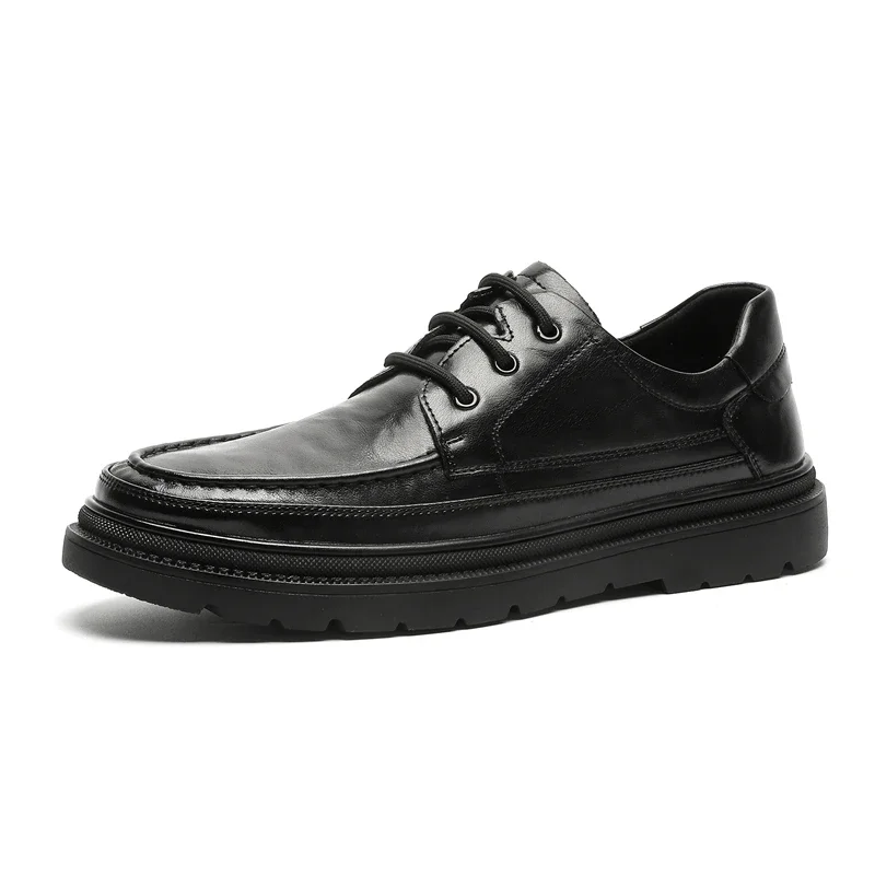 Men's Oxford Shoes Brogues Patent Leather Men's Office Shoes Formal Shoe Formal Lace-up Heightened Black Leather Shoe