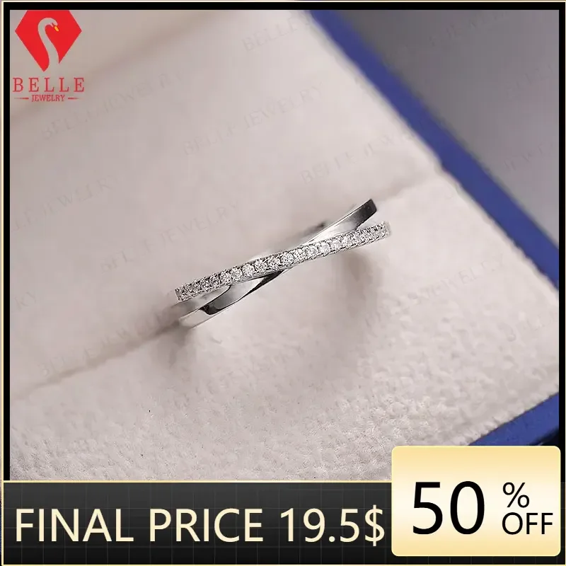 Moissanite Wedding Engagement Ring Cross Style D Color Women 925 Silver Soild 18K 14K 10K Moissanite White Gold Bridal Set Ring