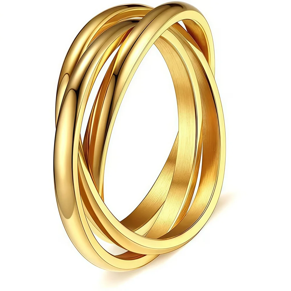 Anti Stress Anxiety Fidget Spinner Couple Rings Rotate Freely Jewelry for Men Women Stainless Steel Knuckle Ring Wedding Bague view 4