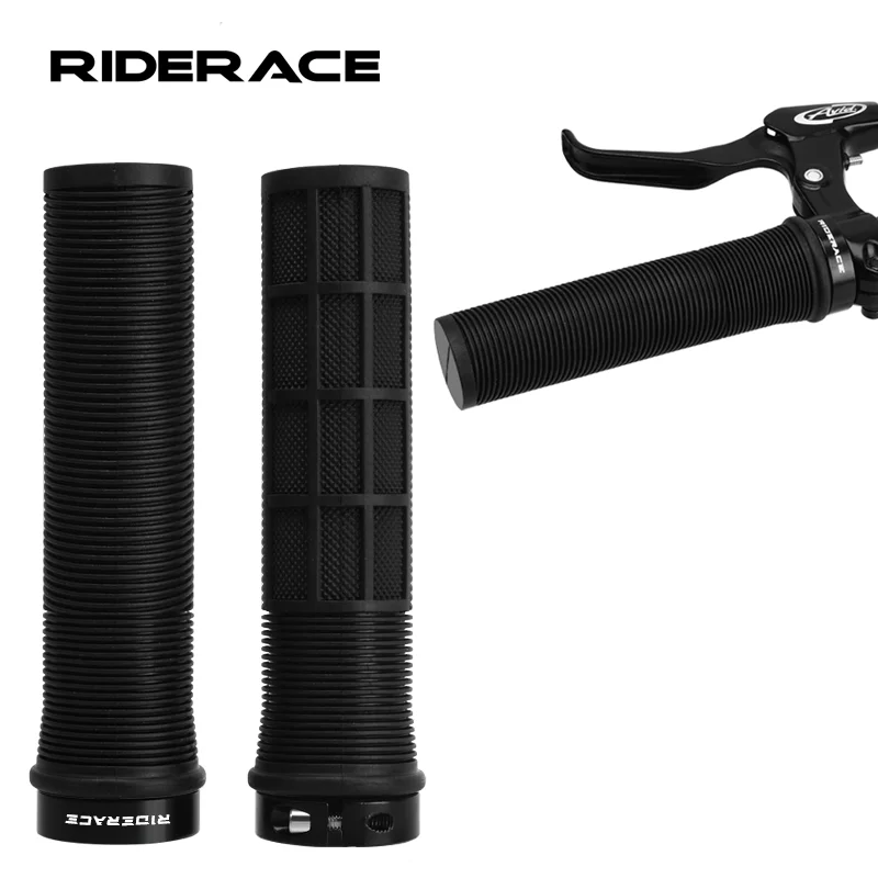 Bicycle Handlebar Cover Rubber Shockproof Anti-Slip Single-Sided Locking Mountain Bike Grips Ergonomic MTB Handle Bar Grips