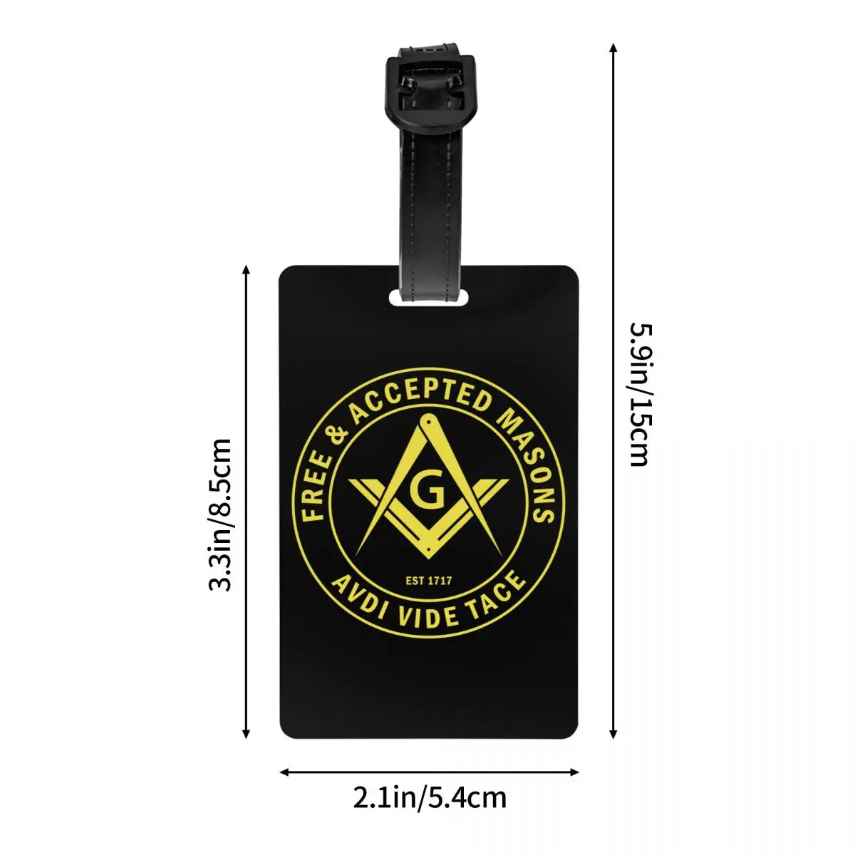 Custom Free Accepted Masons Masonic Freemason Luggage Tag Privacy Protection Baggage Tags Travel Bag Labels Suitcase