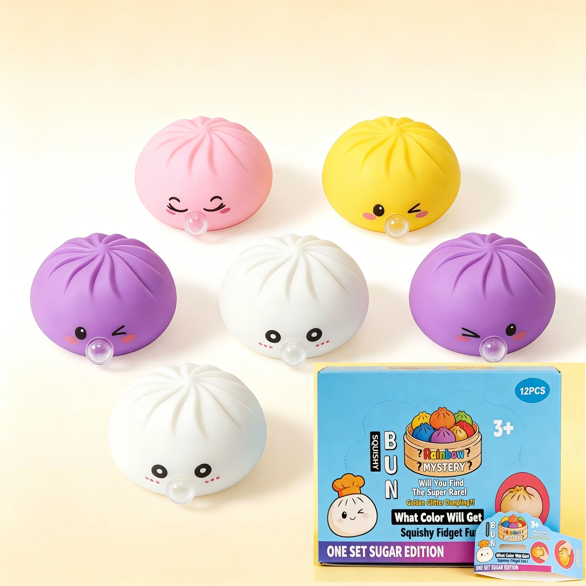 3 Packs De Dumplings Squishy Géants Avec Cuiseur Vapeur – Jouets Anti-Stress Kawaii, Retour Lent, Sensoriel, Pour Enfants Et Adultes (Dès 14 Ans)
