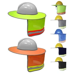 Sombrero duro reflectante de seguridad para construcción, casco de protección para el cuello, parasol, Kit de rayas reflectantes, protección solar de verano, previene quemaduras solares