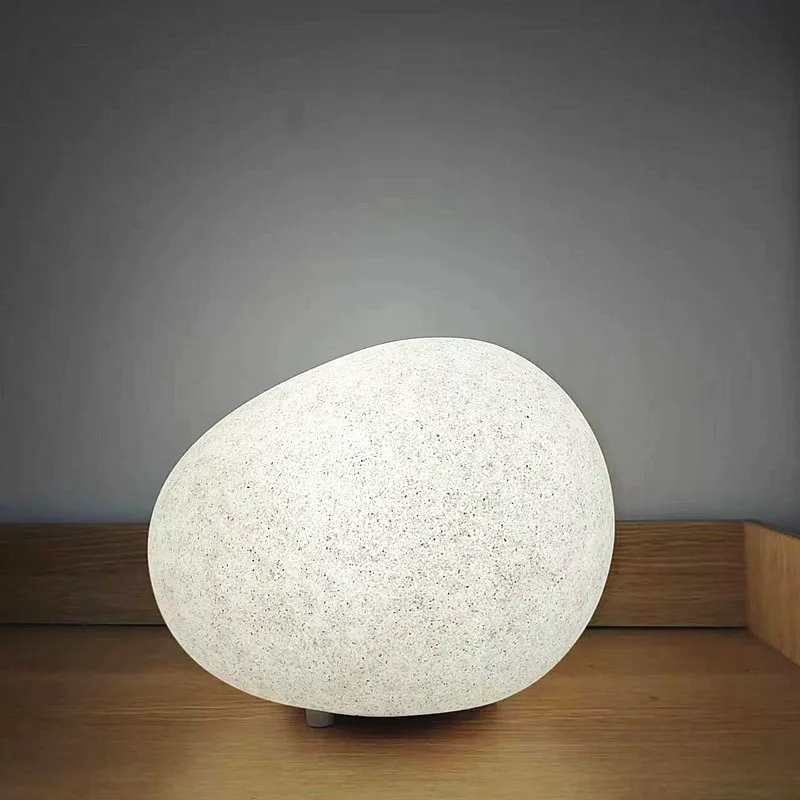 Modern bedroom bedside table desktop mood table lamp simple personality pebble shape atmosphere night light led plug-in gift