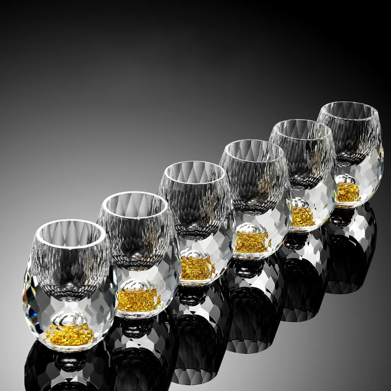 Gold Foil Crystal Mini Wine Glass 3
