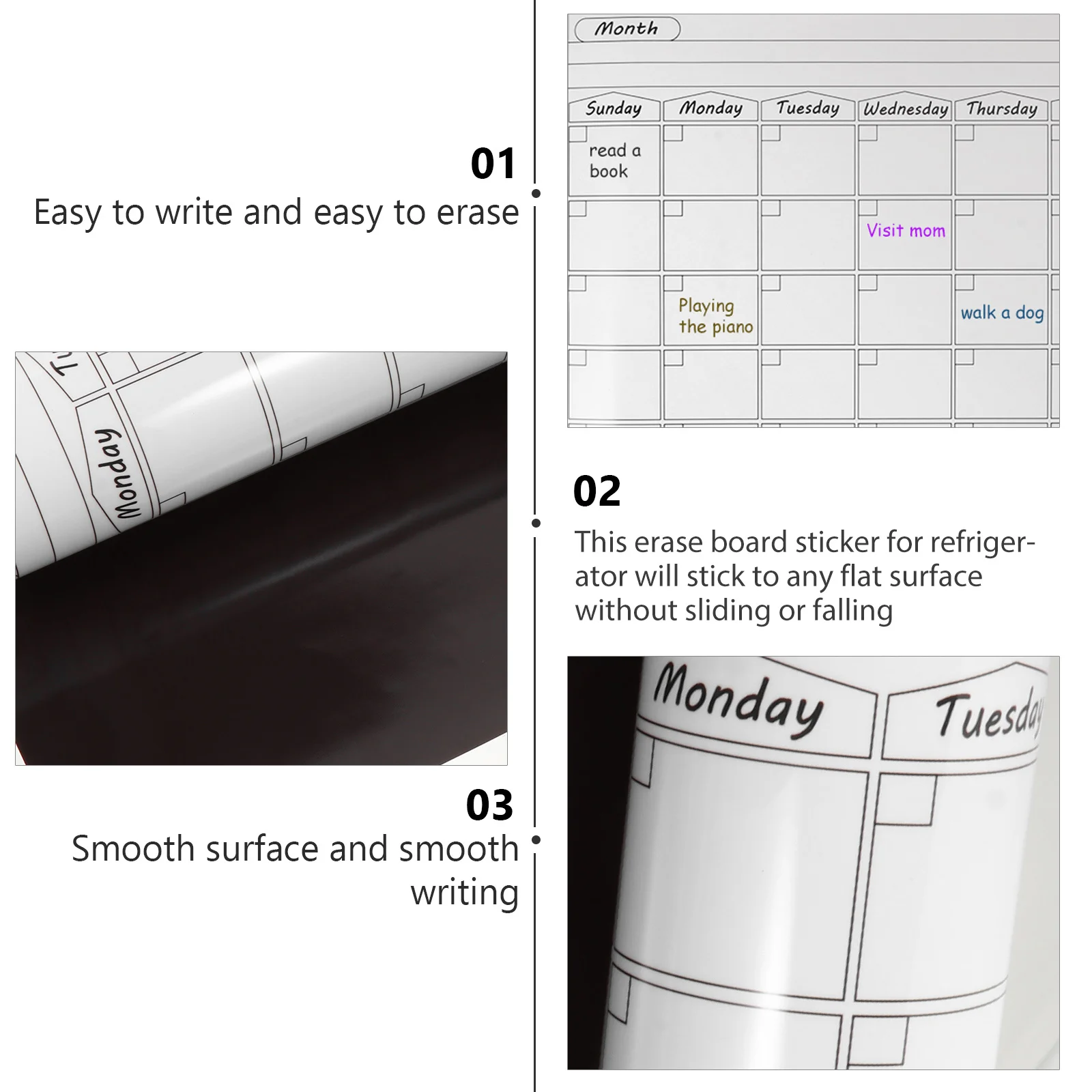 1 قطعة ملصق الخطة المغناطيسية قابل للمسح رسالة مجلس الثلاجة الجدول الزمني ملاحظة مجلس الجاف محو مذكرة السبورة للثلاجة