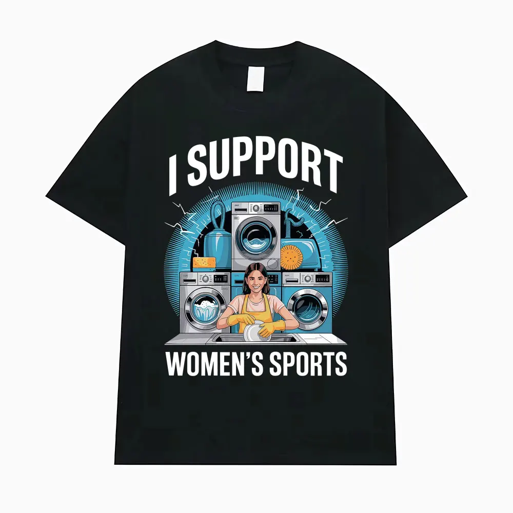 Camiseta Deportiva Femenina con Estampado de Apoyo al Deporte, Estilo Harajuku, Ropa Femenina, Camiseta de Cuello Redondo con Tendencia Retro