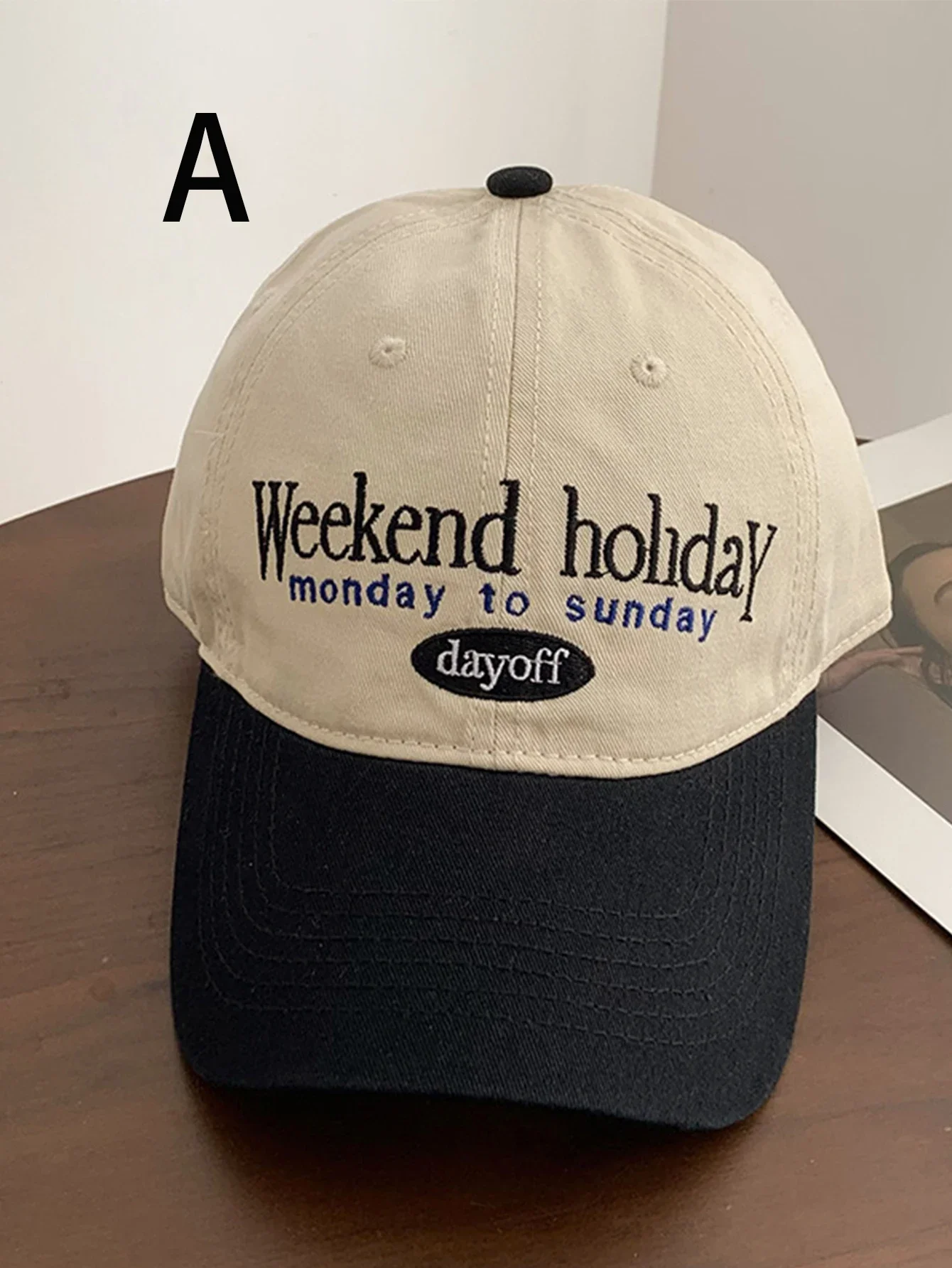 1 unisex all season fashionable pure cotton retro letter WEEKEND HOLIDAY baseball cap