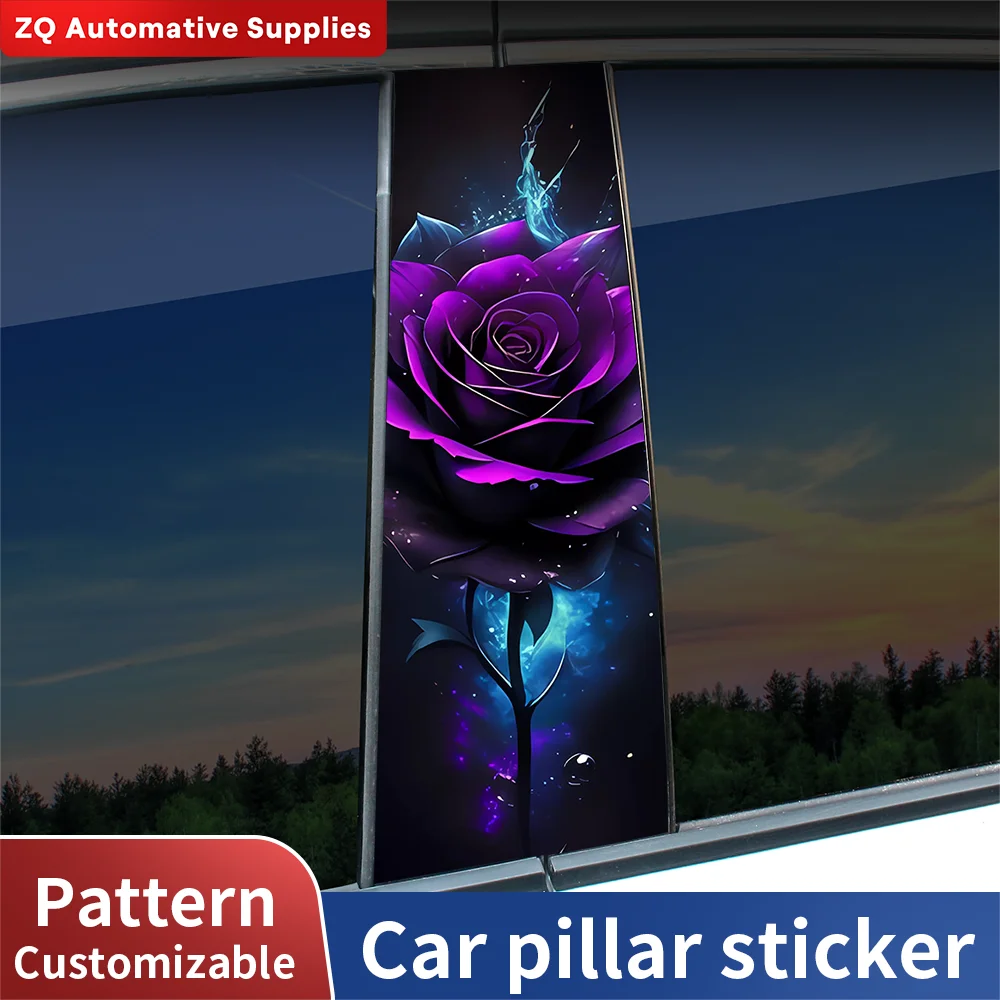 

Magic Flowers Car Stickers Auto B-pillar Car Center Column Decor Cover Scratches Waterproof Sunscreen Vinyl Decals Accessories