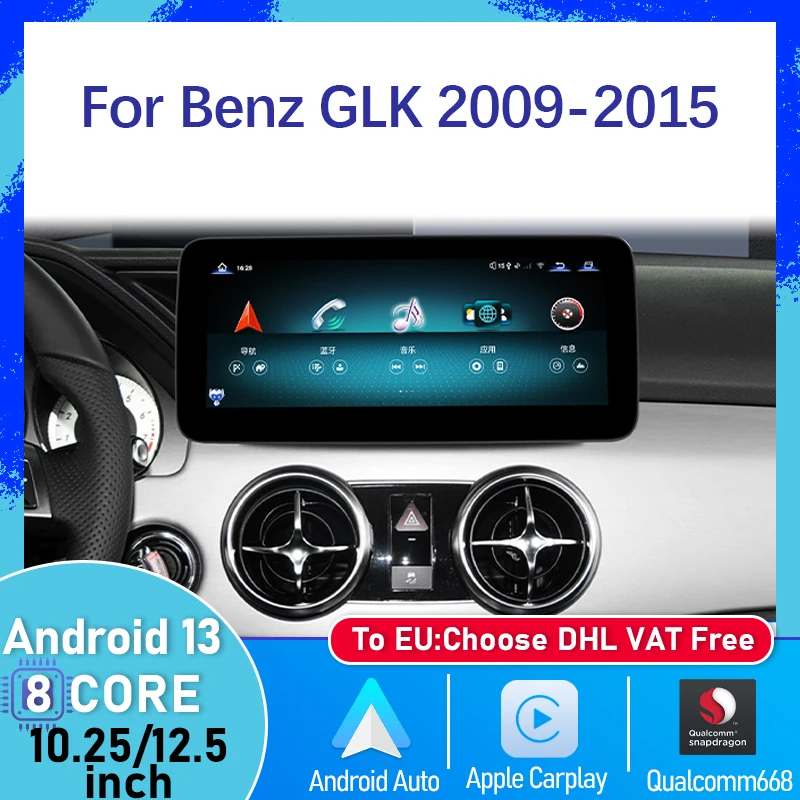 

12G+256G Android Auto Carplay For Mercedes Benz GLK 2009-2015 Qualcomm 668 Apple Car Video Player Navigation Multimedia Screen