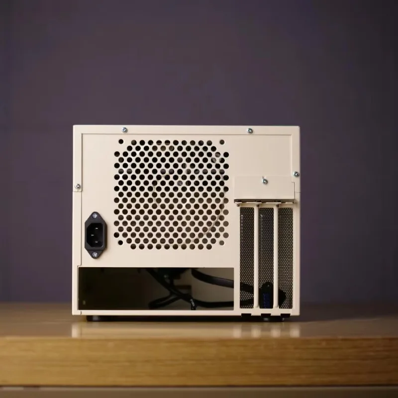 Case 4+2 Hard Drive Bays Cow/Black, Compatible with SFX Power Supply, Small Retro Treasure.