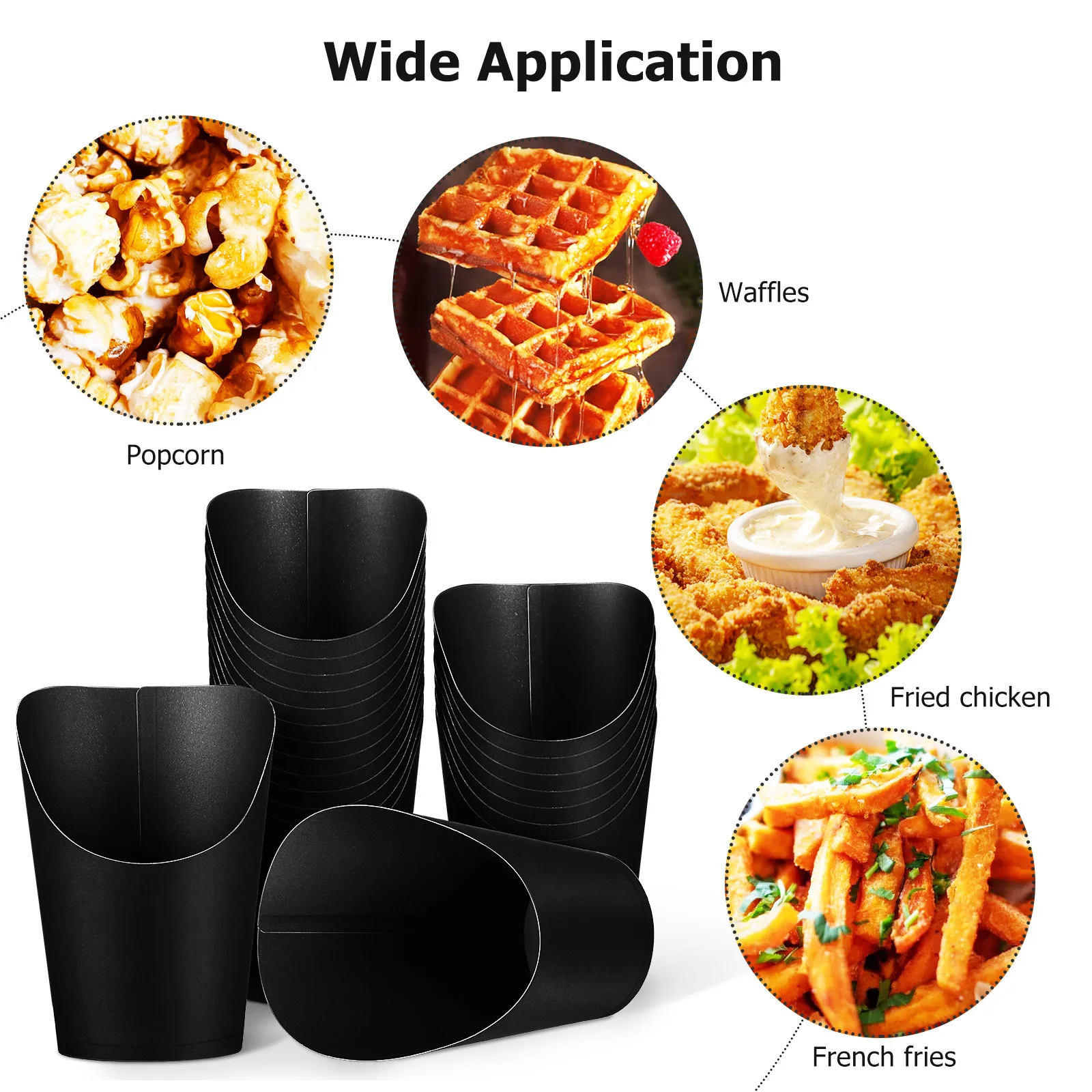 

1Set Disposable Kraft Paper French Fry Containers Charcuterie Snack Holders Treat Cups Popcorn Bamboo Knot Food Picks