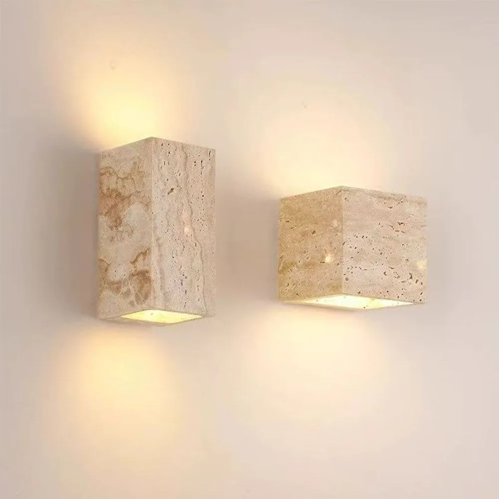 Natural Stone Wall Lamp IP65 Outdoor Waterproof Bedside Retro Sconces Lighting Fixture Home Decoration Indoor view 3